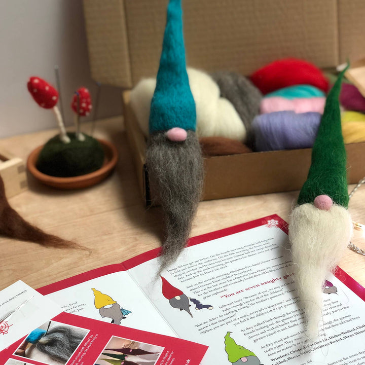 Premium needle felting kit - SEVEN Naughty Gnomes.