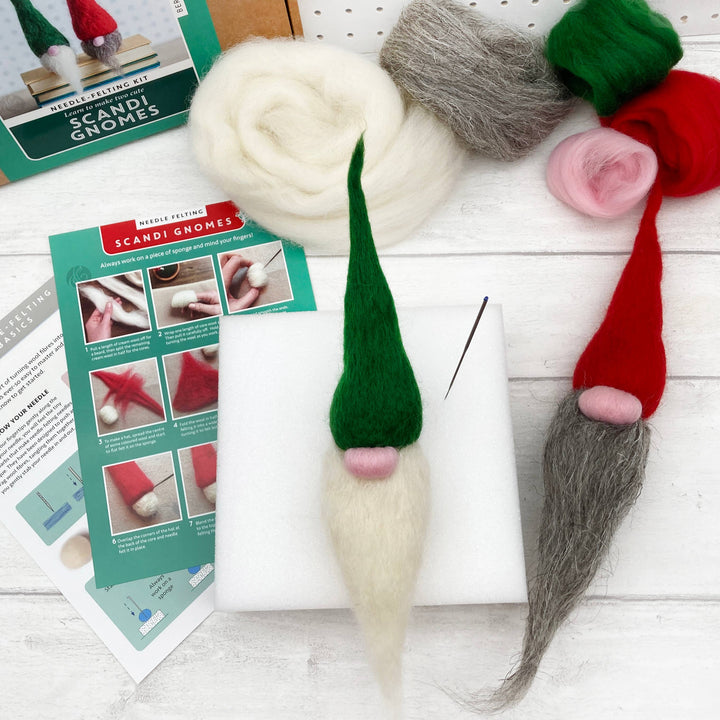 Needle Felting Kit - Scandi Gnomes. A craft kit for adults