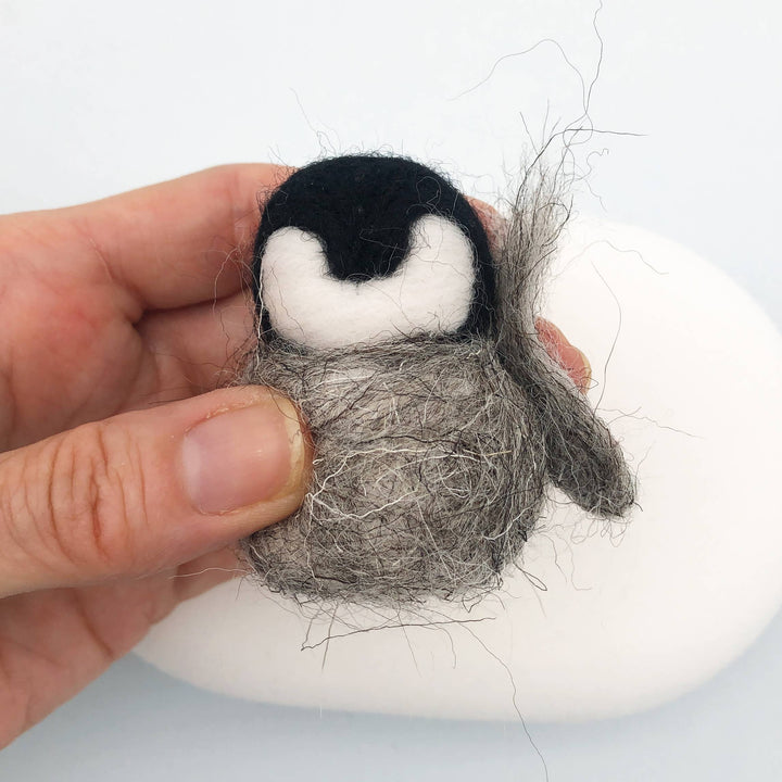Needle felting kit - Baby Penguins. Make THREE penguins.
