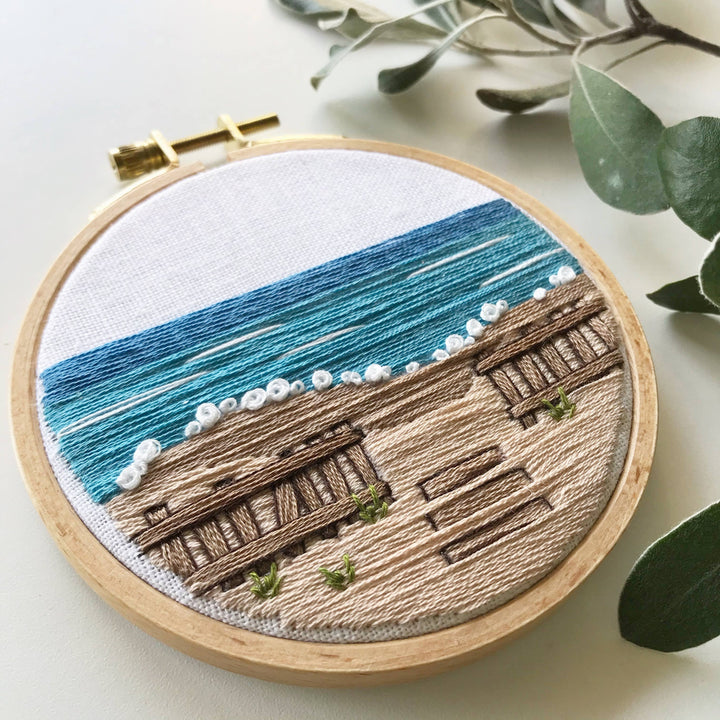 Day at the Beach Modern Embroidery Kit