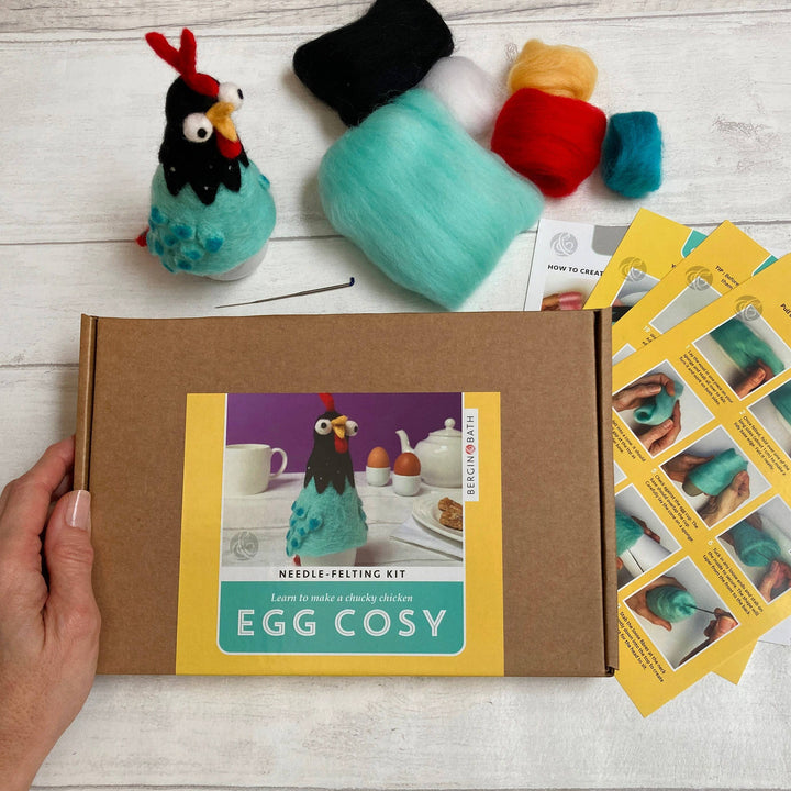 Needle Felting Kit - Chicken Egg Cosy. A creative gift idea.