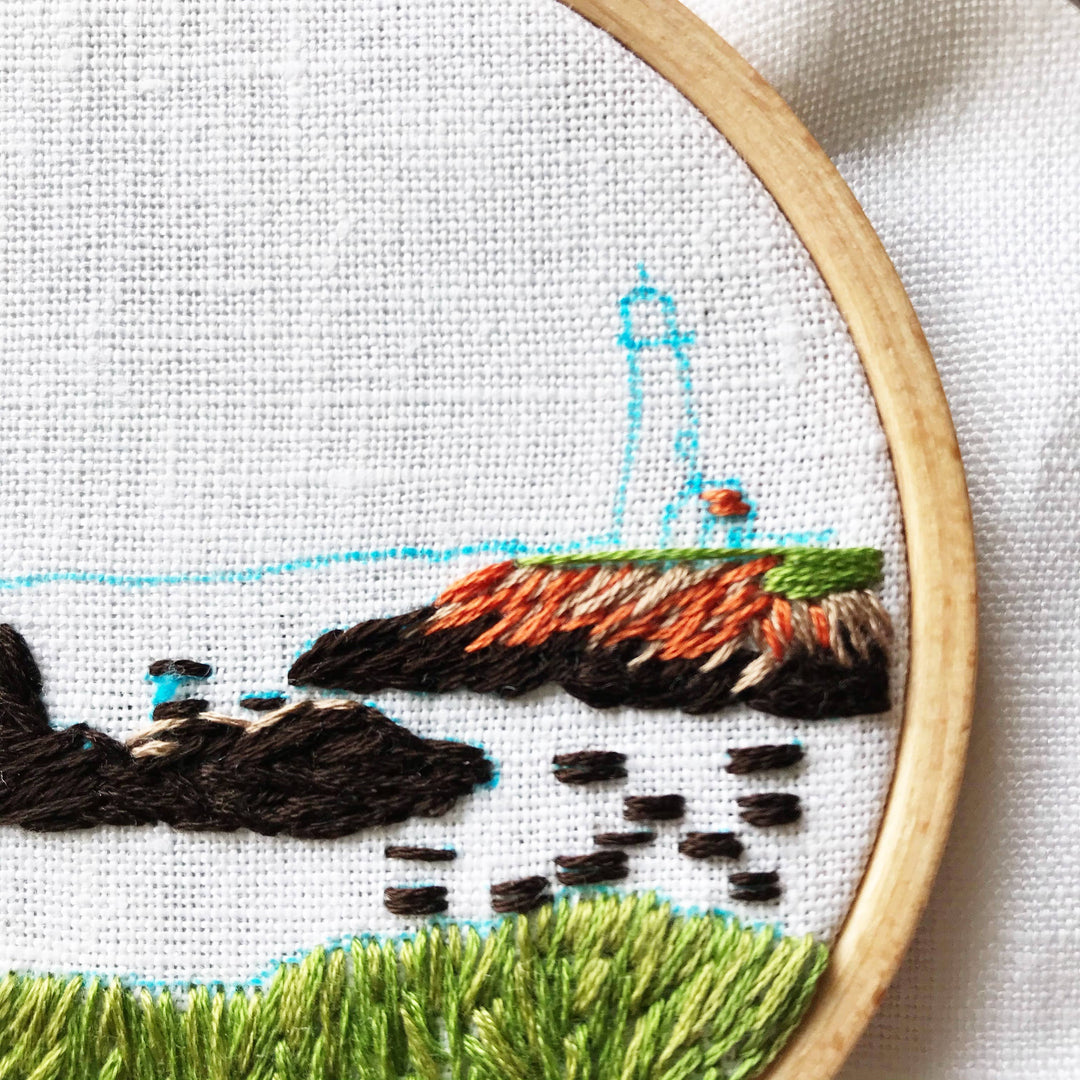 Lighthouse By the Bay Modern Hand Embroidery Kit