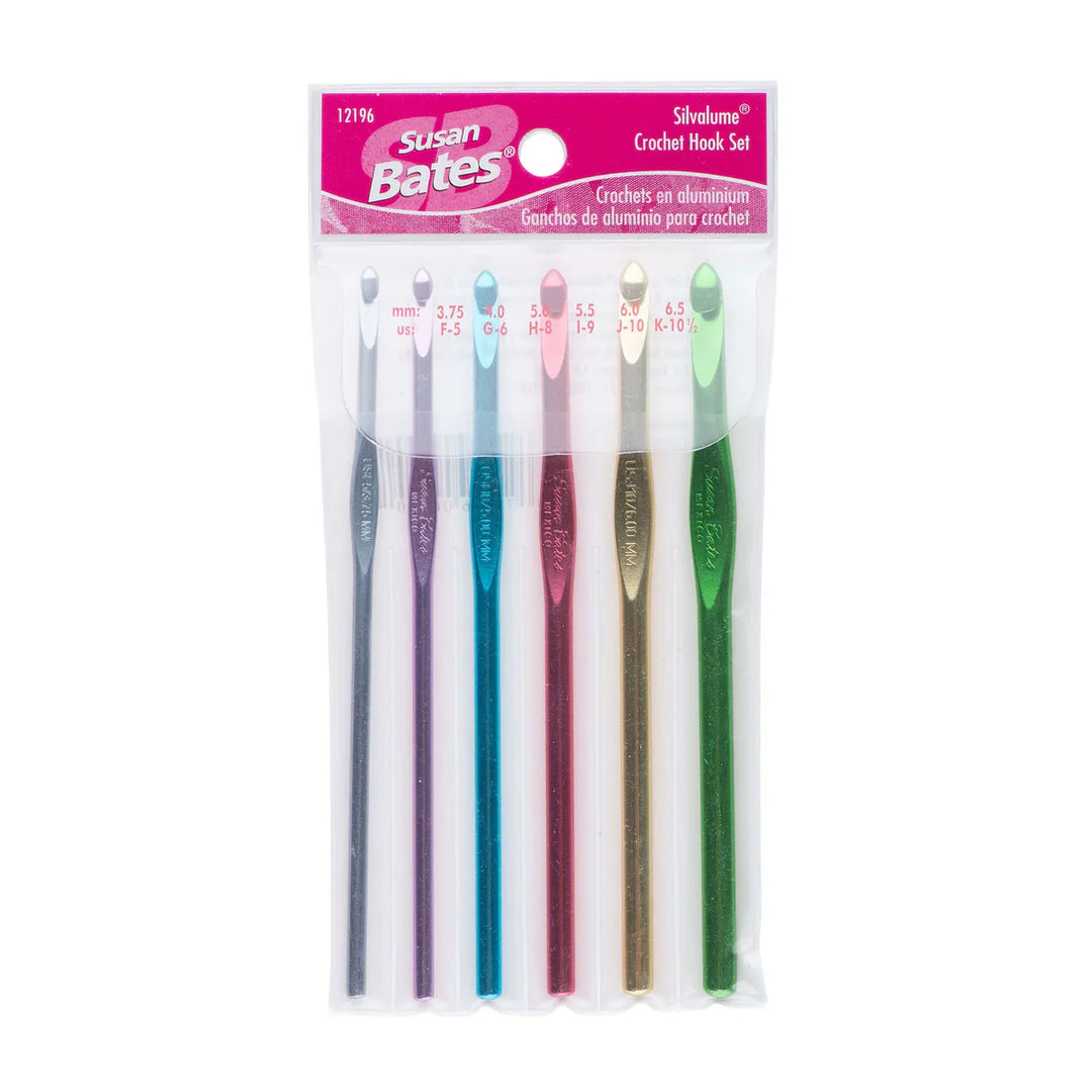 Susan Bates - Silvalume - Crochet Hook Set F - K