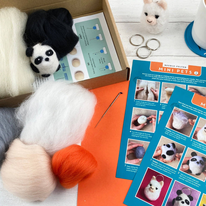 Needle Felting Kit - Mini Pets 2 - Make THREE felt animals.