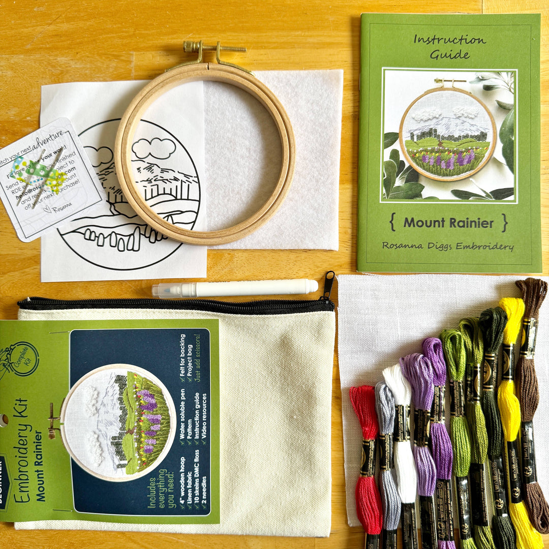 Mount Rainier Beginner Hand Embroidery Kit