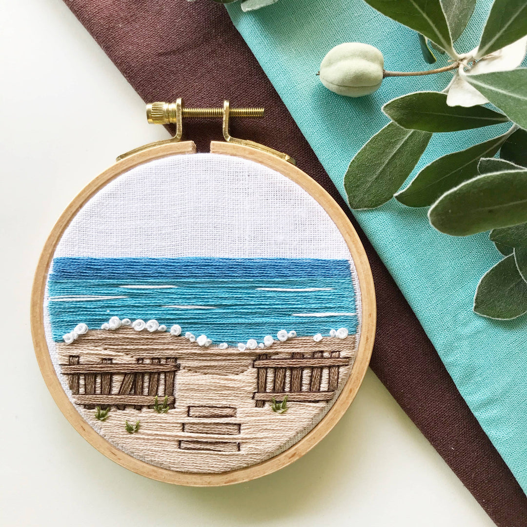 Day at the Beach Modern Embroidery Kit