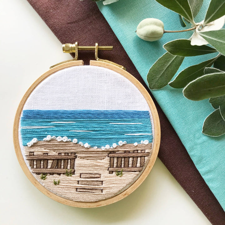 Day at the Beach Modern Embroidery Kit