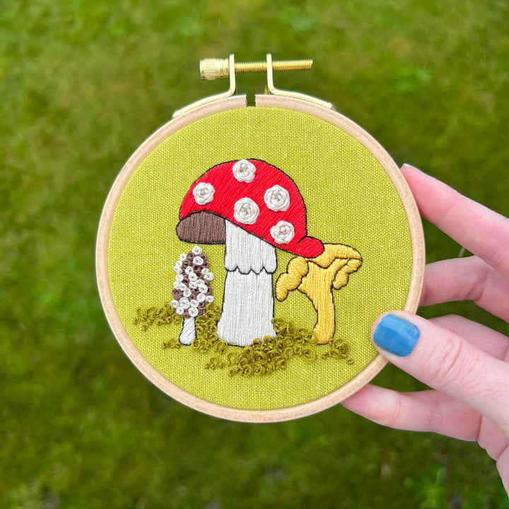 The Fungis Mushroom Embroidery Kit for Beginners