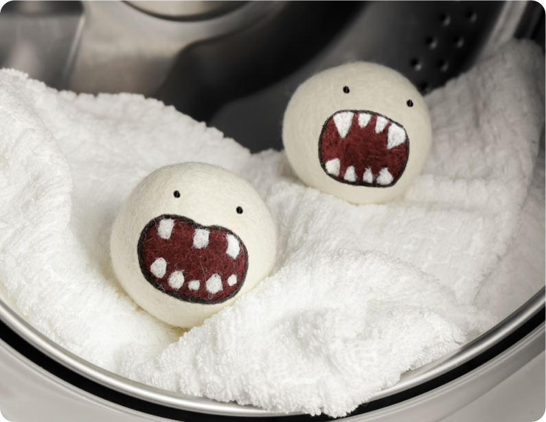 Wool Felted Monster Dryer Balls