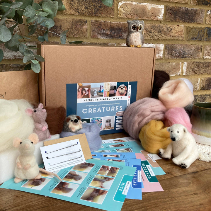 Needle Felting Bumper Kit - Creatures. A premium starter set