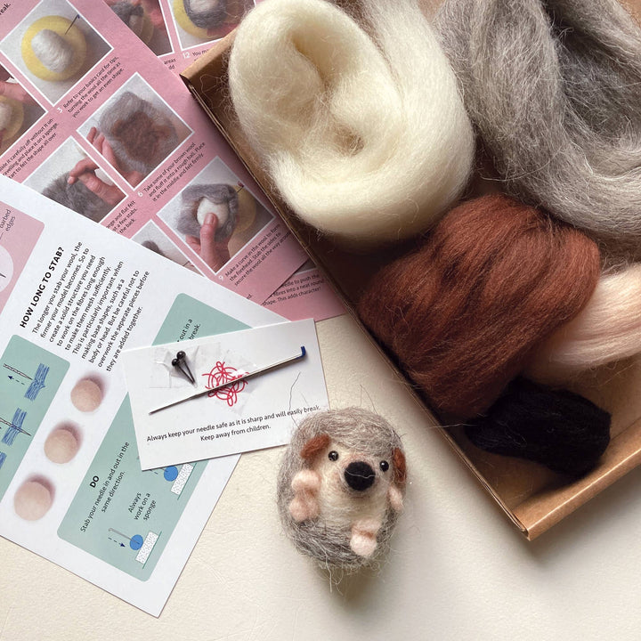 Needle Felting Kit, Hedgehog, Beginners, Creative Gift Idea