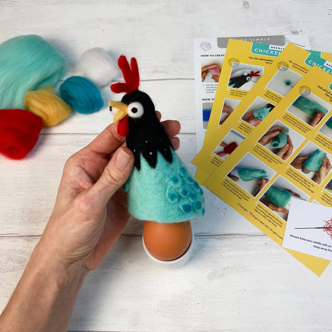 Needle Felting Kit - Chicken Egg Cosy. A creative gift idea.