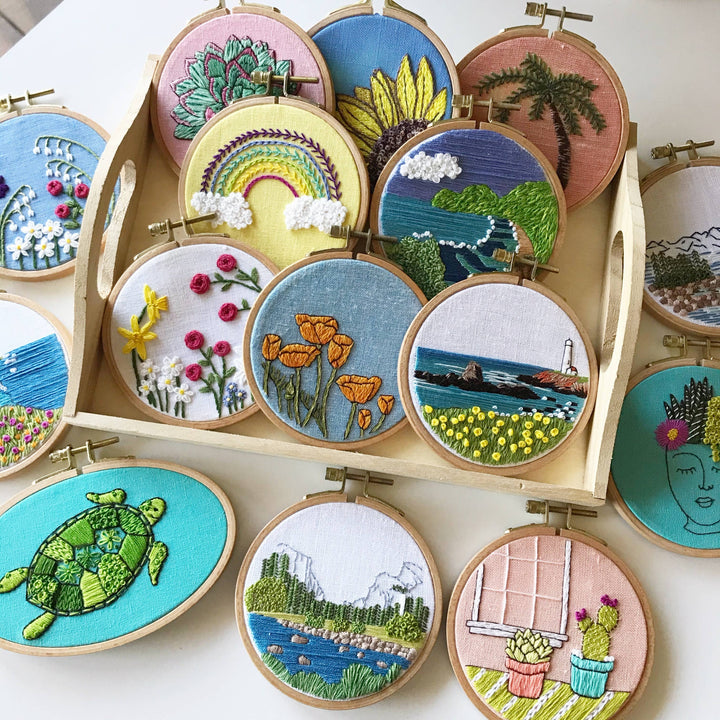DIY Embroidery Kit, California Poppies