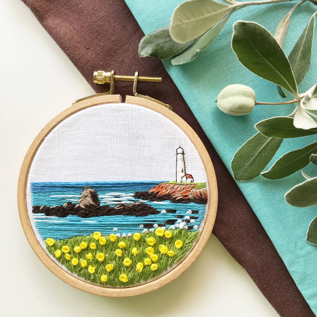 Lighthouse By the Bay Modern Hand Embroidery Kit