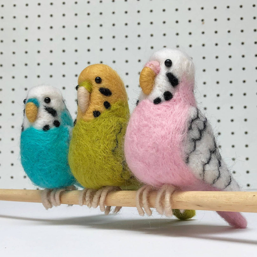 Needle Felting Kit Budgie. Make A Blue Budgerigar From Wool