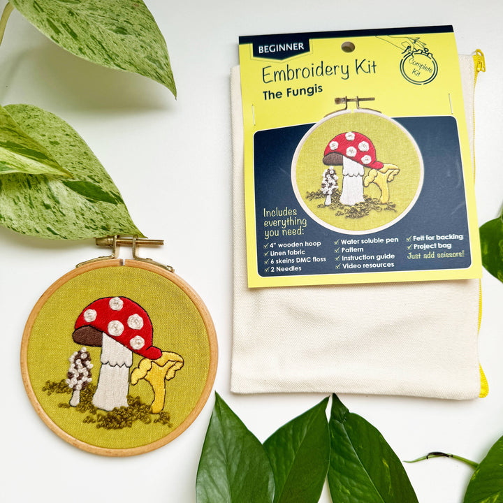 The Fungis Mushroom Embroidery Kit for Beginners