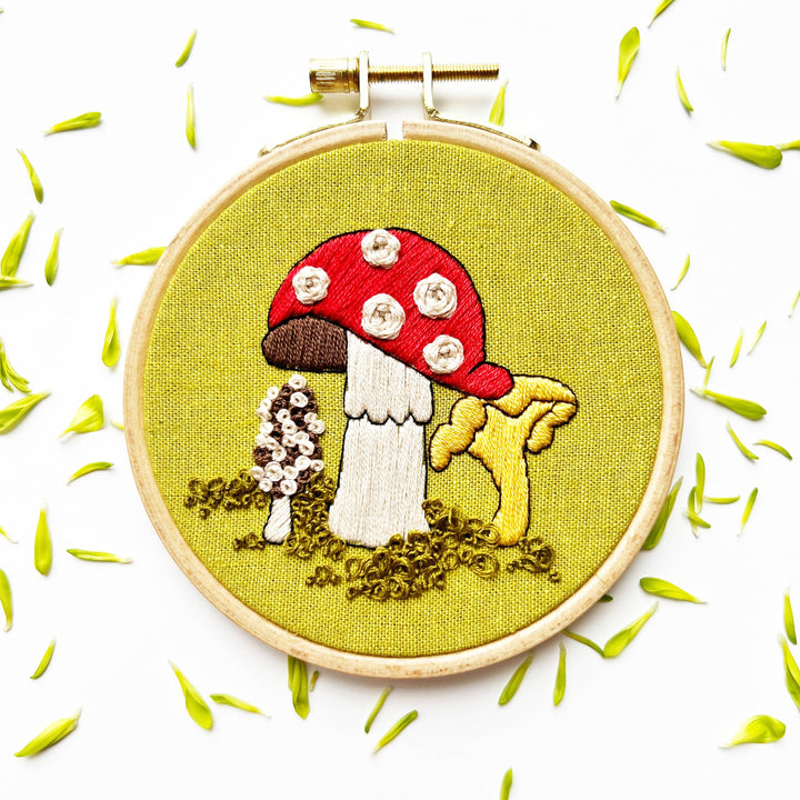 The Fungis Mushroom Embroidery Kit for Beginners