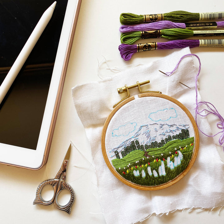 Mount Rainier Beginner Hand Embroidery Kit