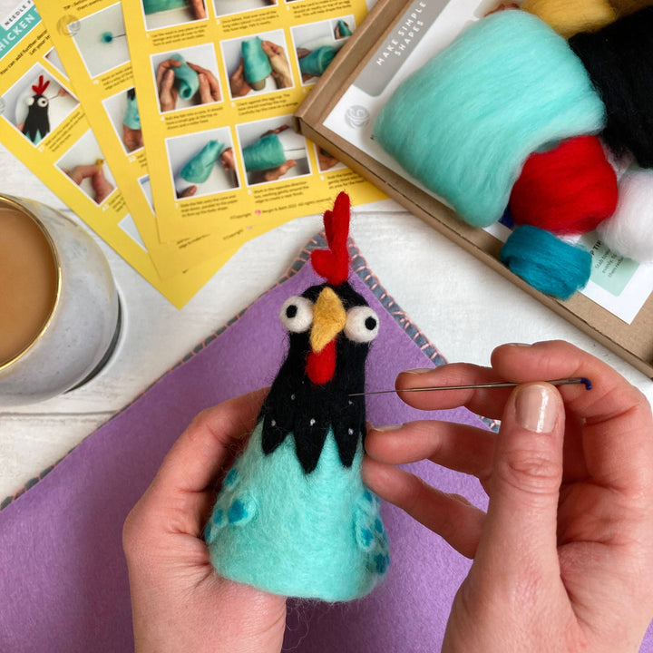 Needle Felting Kit - Chicken Egg Cosy. A creative gift idea.