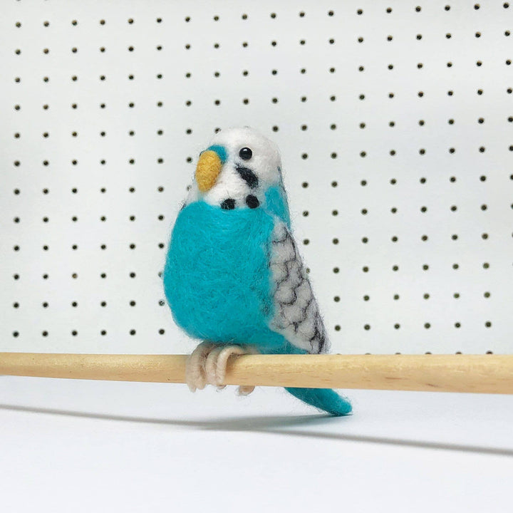 Needle Felting Kit Budgie. Make A Blue Budgerigar From Wool