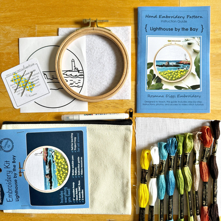 Lighthouse By the Bay Modern Hand Embroidery Kit