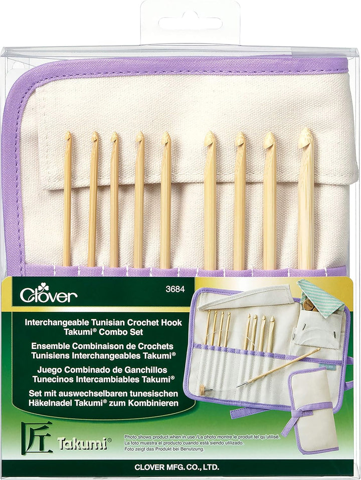 Clover Interchangeable Tunisian Crochet Hook Takumi Combo Set
