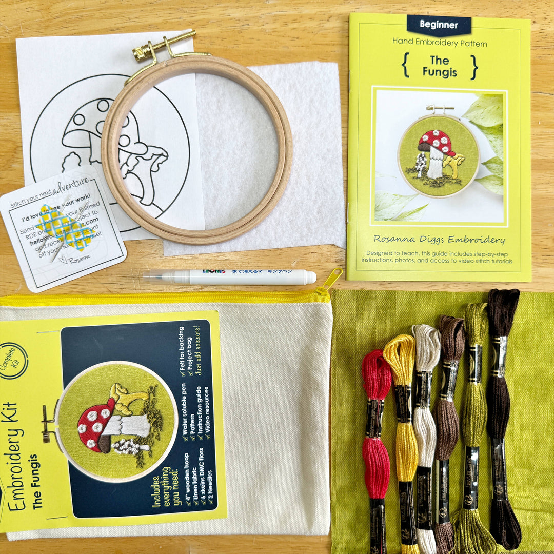 The Fungis Mushroom Embroidery Kit for Beginners
