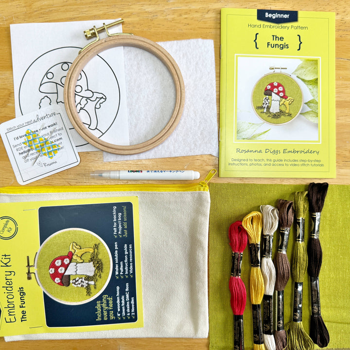 The Fungis Mushroom Embroidery Kit for Beginners