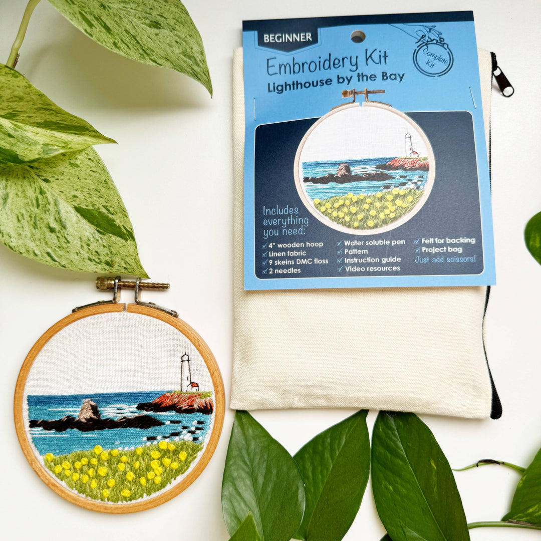 Lighthouse By the Bay Modern Hand Embroidery Kit