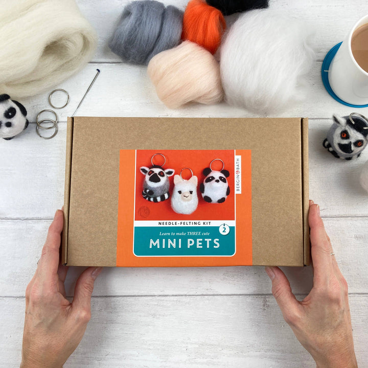 Needle Felting Kit - Mini Pets 2 - Make THREE felt animals.