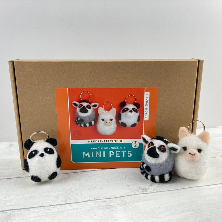 Needle Felting Kit - Mini Pets 2 - Make THREE felt animals.