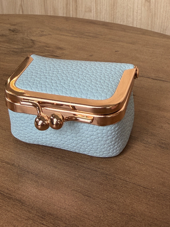 Vintage Leather Notions Case with Kiss-Lock Clasp