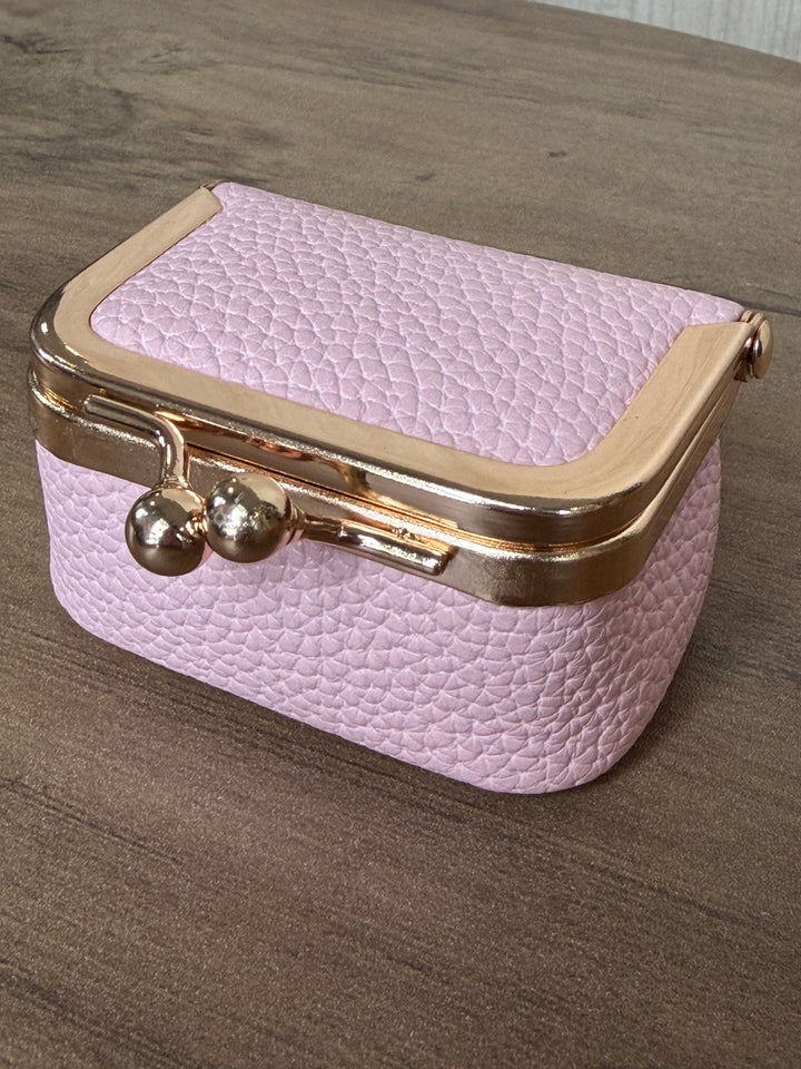 Vintage Leather Notions Case with Kiss-Lock Clasp