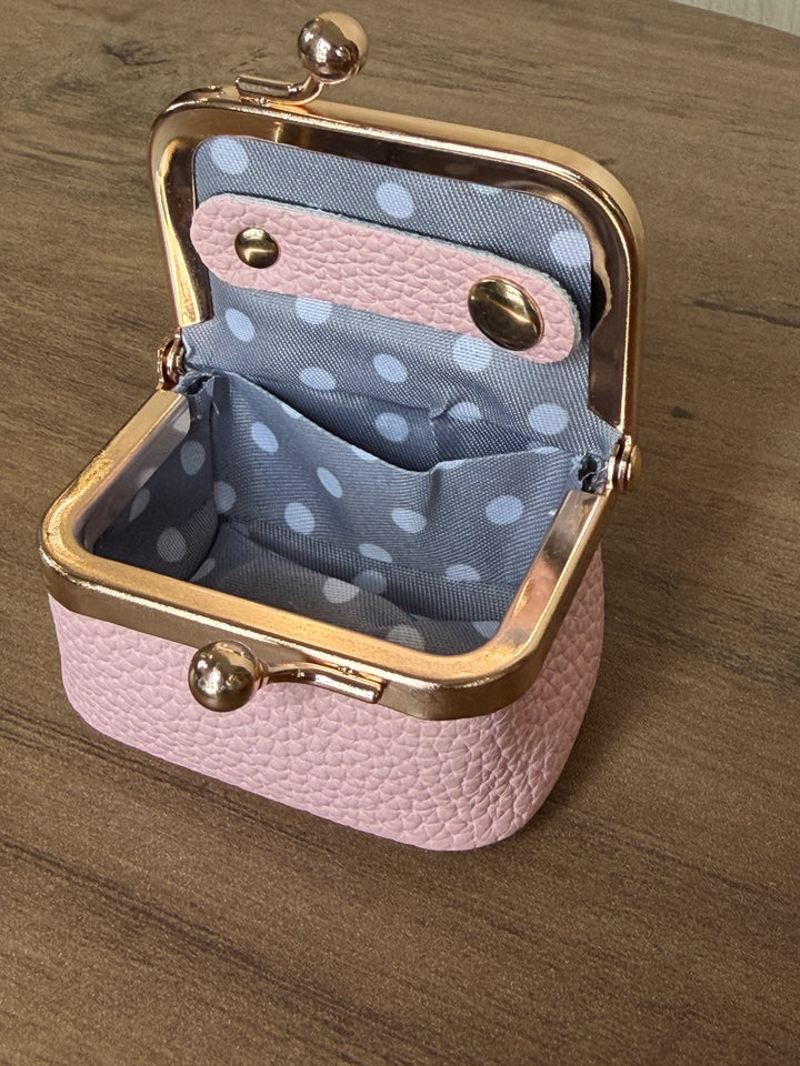 Vintage Leather Notions Case with Kiss-Lock Clasp