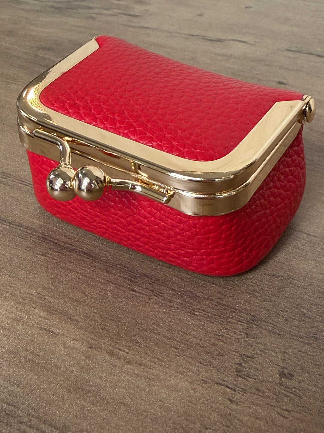 Vintage Leather Notions Case with Kiss-Lock Clasp