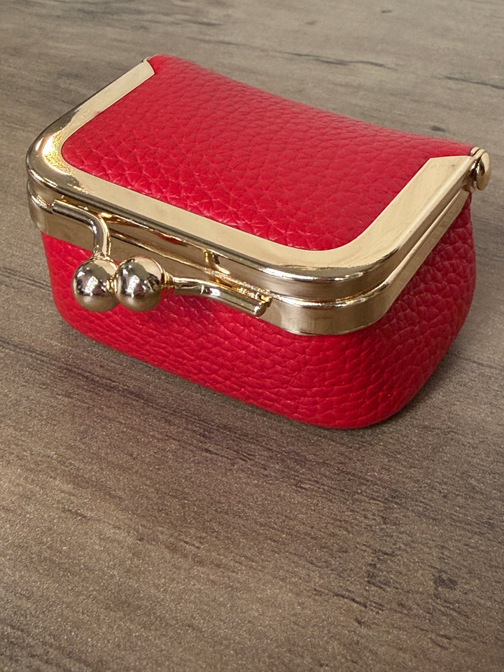 Vintage Leather Notions Case with Kiss-Lock Clasp