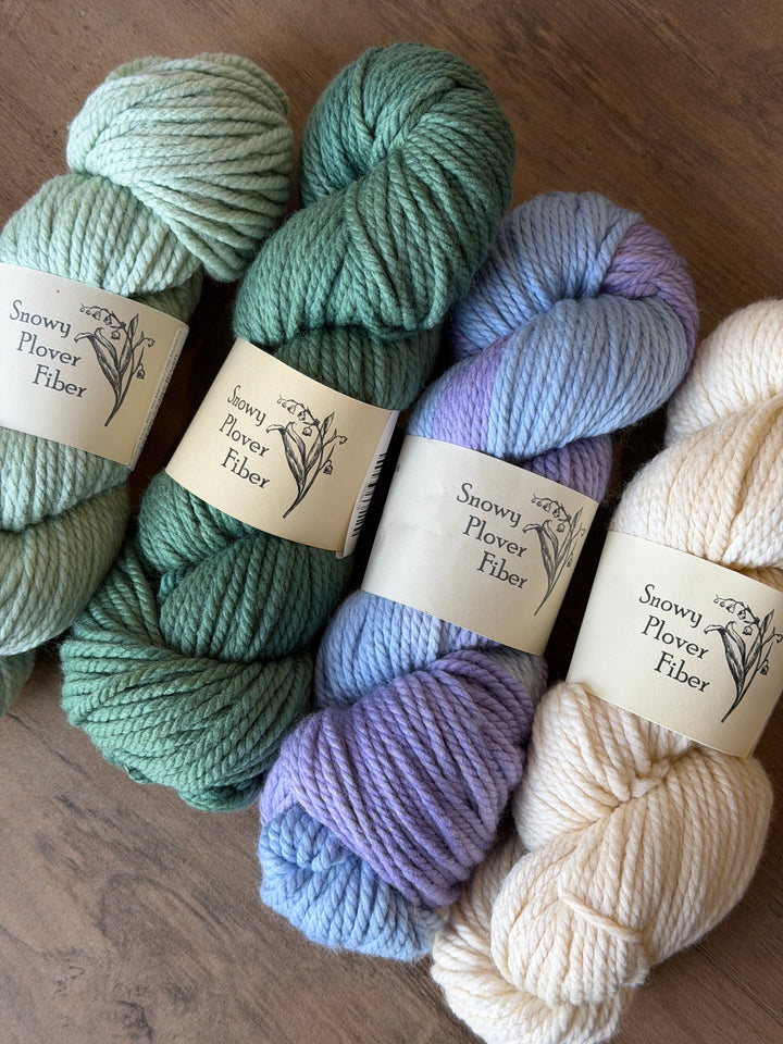 Snowy Plover Fiber 80% SW Merino / 20% Mulberry Silk - Bulky 3-Ply