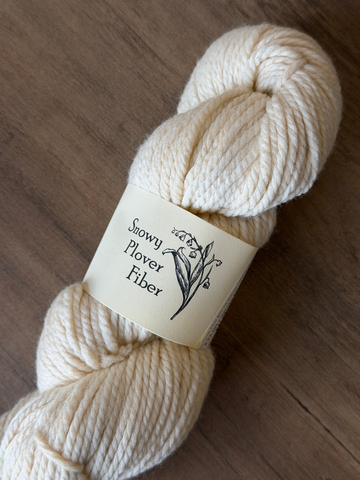 Snowy Plover Fiber 80% SW Merino / 20% Mulberry Silk - Bulky 3-Ply