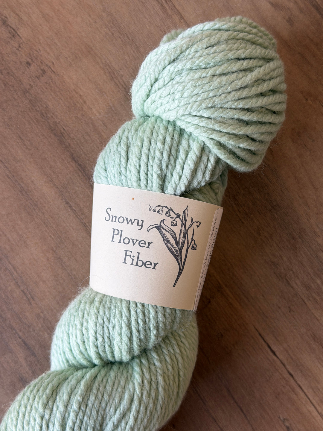Snowy Plover Fiber 80% SW Merino / 20% Mulberry Silk - Bulky 3-Ply