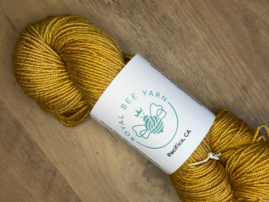 Royal Bee Yarn Gemstone DK in Citrine, hand dyed merino silk DK weight yarn