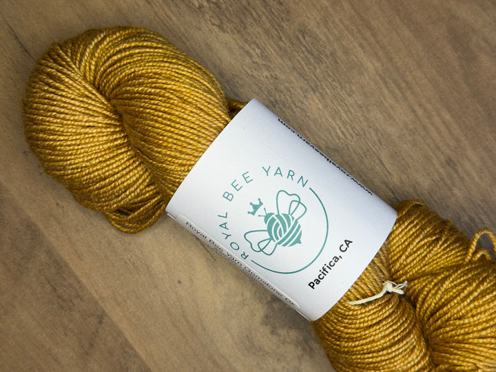 Royal Bee Yarn Gemstone DK in Citrine, hand dyed merino silk DK weight yarn