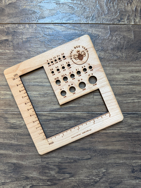 Universal Tool - Gauge Swatch, Ruler, and Needle & Crochet Hook Gauge