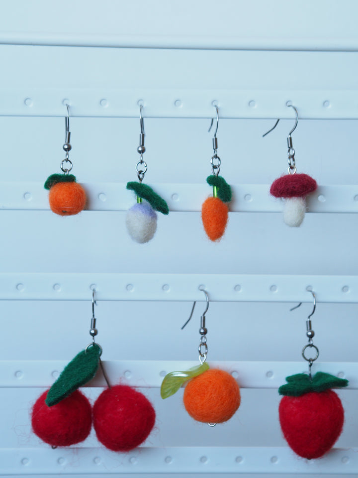 Fruit & Veggie Needle Felting Earring Workshop | Sunday 9/14 | 10:30am - 12pm