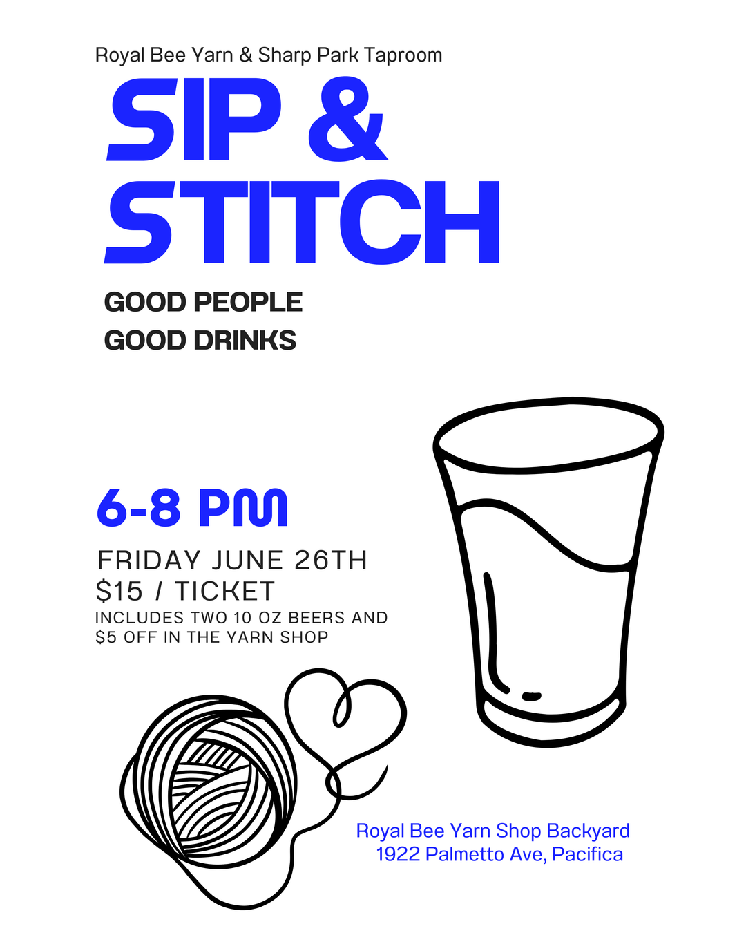 June 26 - Sip &amp; Stitch