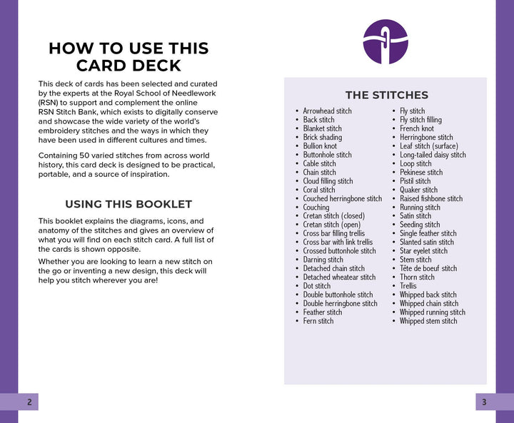 RSN Stitch Bank: The Embroidery Stitches Card Deck