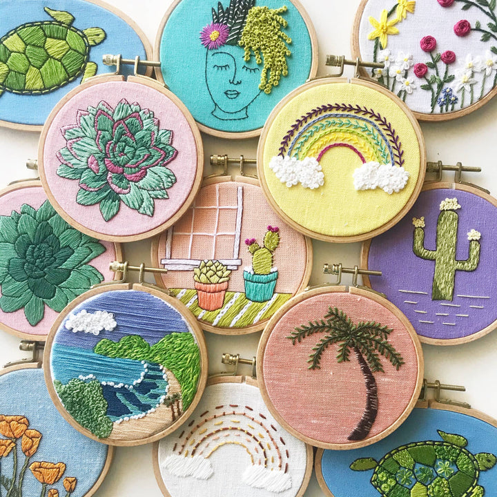 Sweet Succulent DIY Embroidery Kit, Choose Your Skill Level