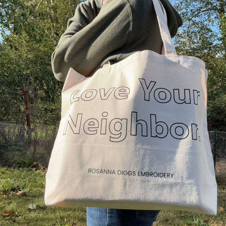 Love Your Neighbor Tote Bag Embroidery Kit