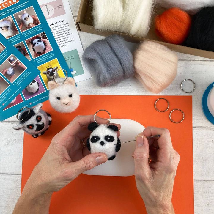 Needle Felting Kit - Mini Pets 2 - Make THREE felt animals.