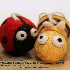 Needle Felting Bee and Ladybug Kit