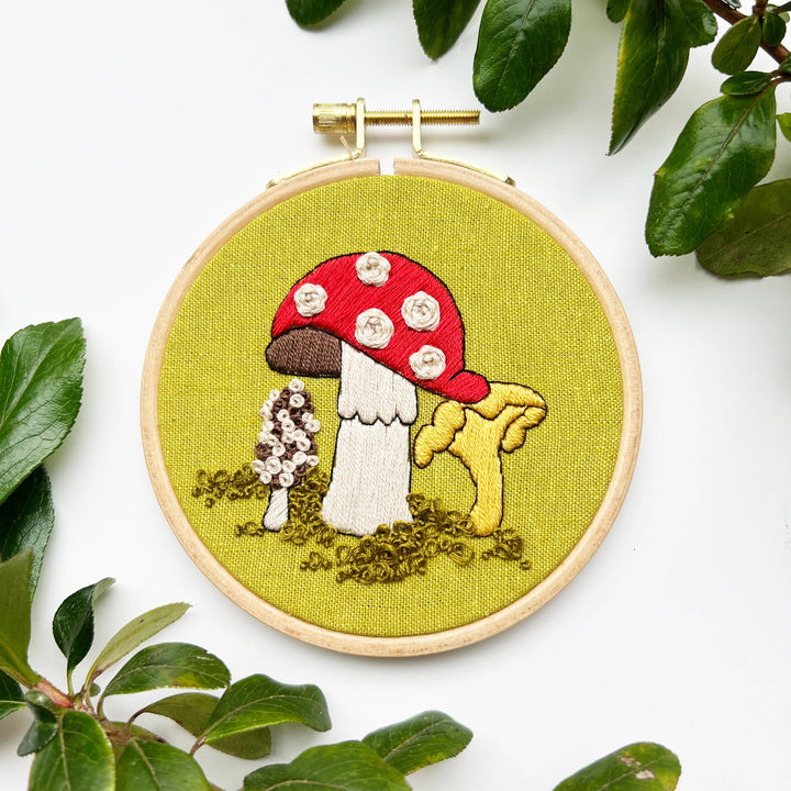 The Fungis Mushroom Embroidery Kit for Beginners